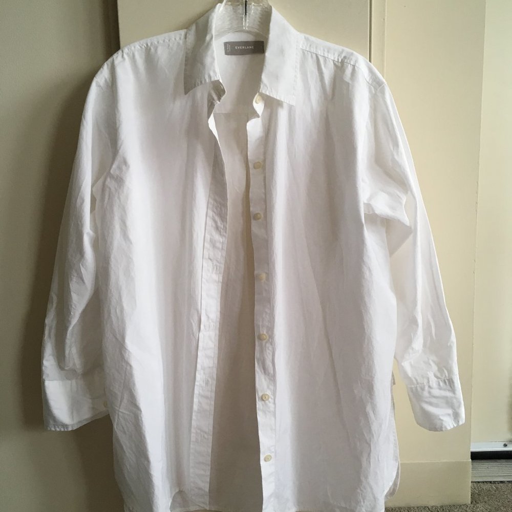 Everlane The Poplin Oversized Shirt - White
